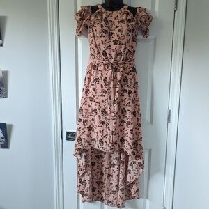 Summer Off shoulder Hi-Lo Floral maxi dress